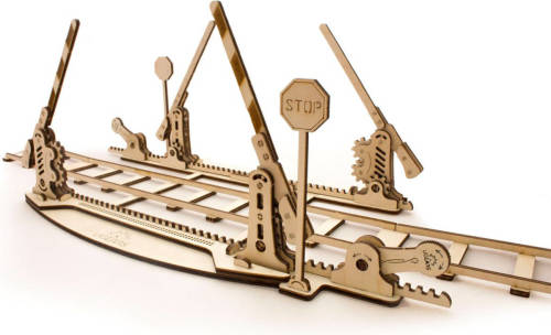 Ugears Houten Modelbouw - Spoorwegovergang Met Rails (4m)