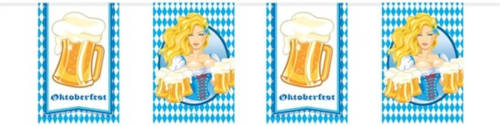 Folat Oktoberfest Beierse/bayern Print Rechthoekige Vlaggenlijn/slinger 10 Meter Feestversiering - Vlaggenlijnen