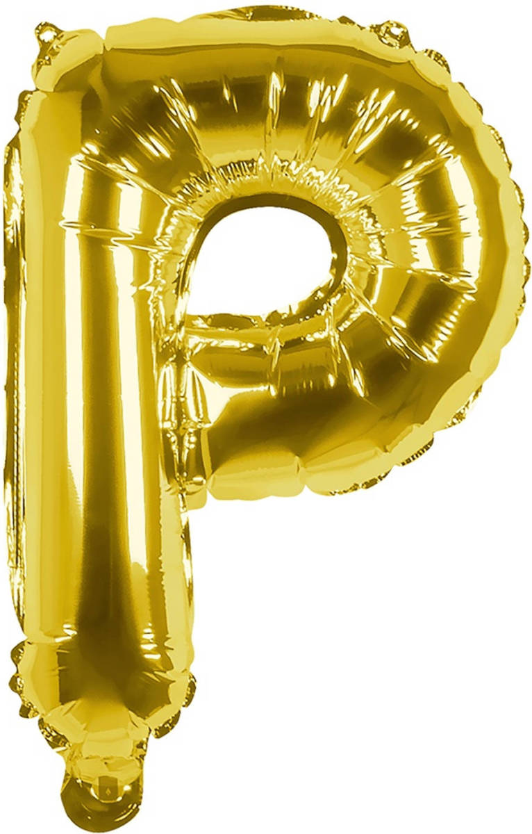 Boland Folieballon Letter P 36 Cm Goud