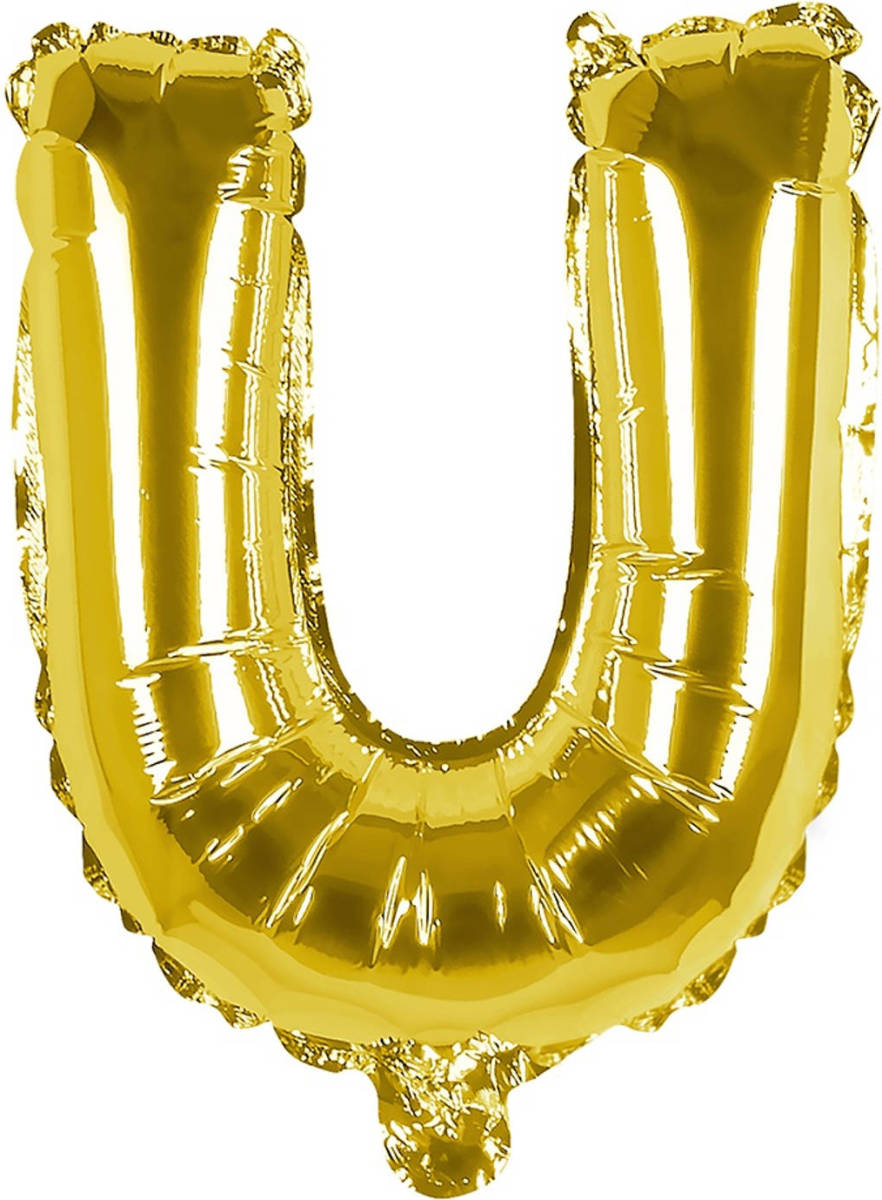 Boland Folieballon Letter U 36 Cm Goud