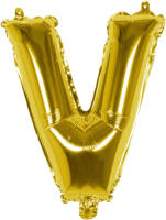 Boland Folieballon Letter V 36 Cm Goud
