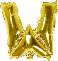 Boland Folieballon Letter W 36 Cm Goud