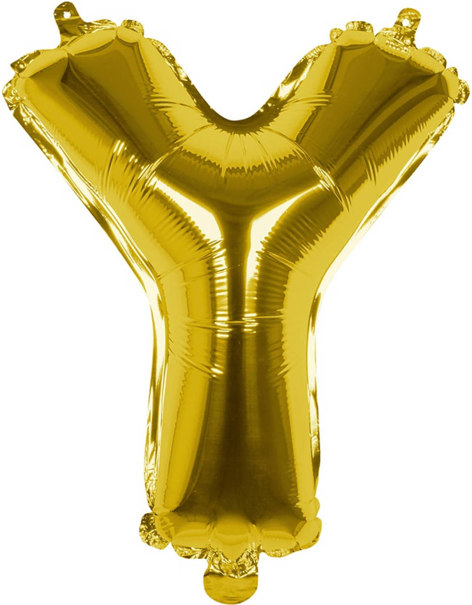 Boland Folieballon Letter Y 36 Cm Goud