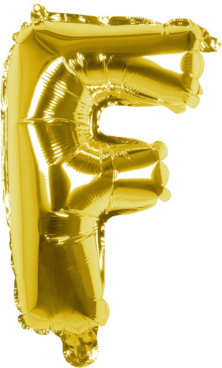 Boland Folieballon Letter F 36 Cm Goud