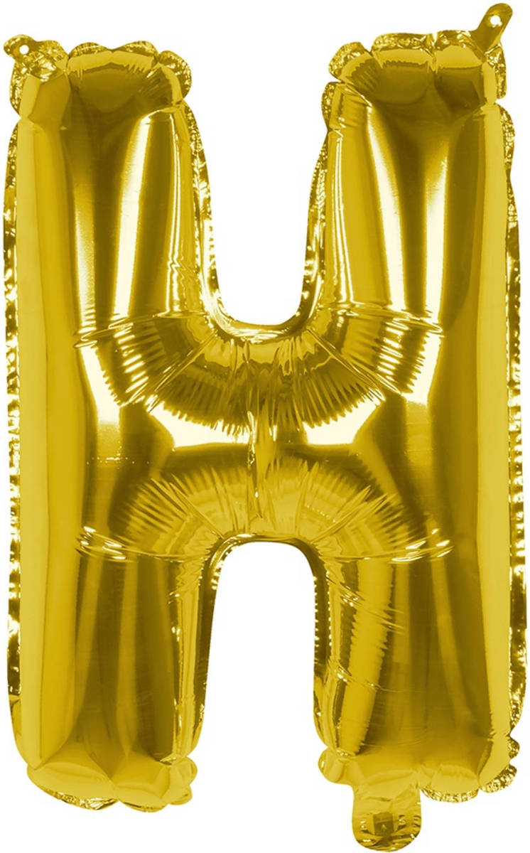 Boland Folieballon Letter H 36 Cm Goud