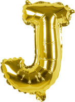 Boland Folieballon Letter J 36 Cm Goud