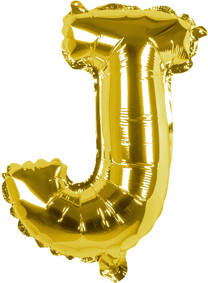 Boland Folieballon Letter J 36 Cm Goud