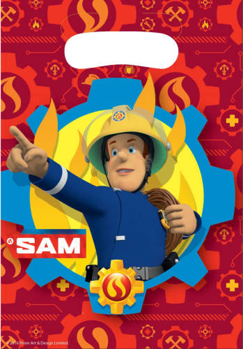Amscan Uitdeelzakjes Brandweerman Sam 8 Stuks