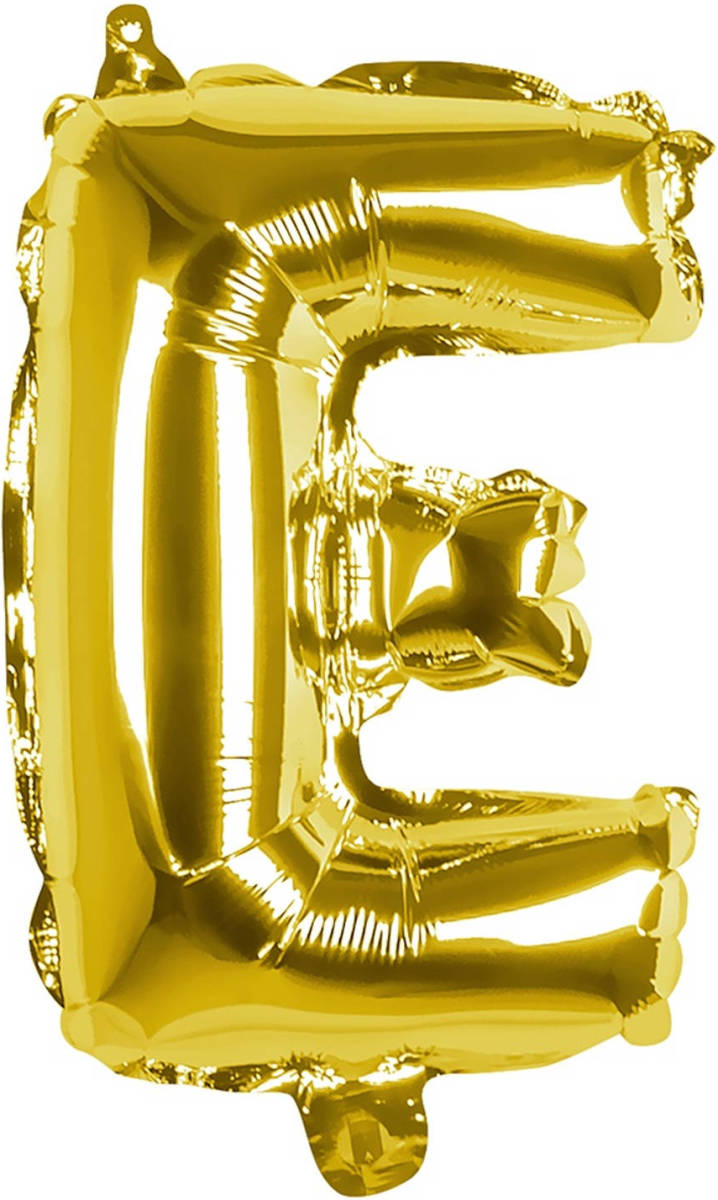Boland Folieballon Letter E 36 Cm Goud