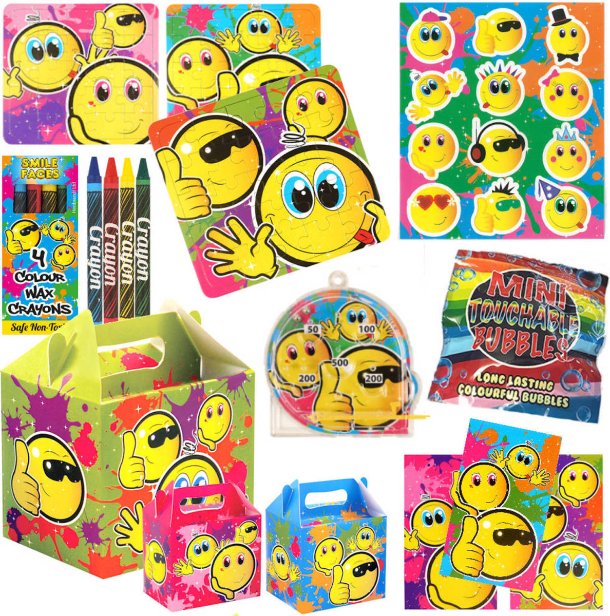 Decopatent 10 Stuks Kant-en-klare Gevulde Smiley Traktatiedozen
