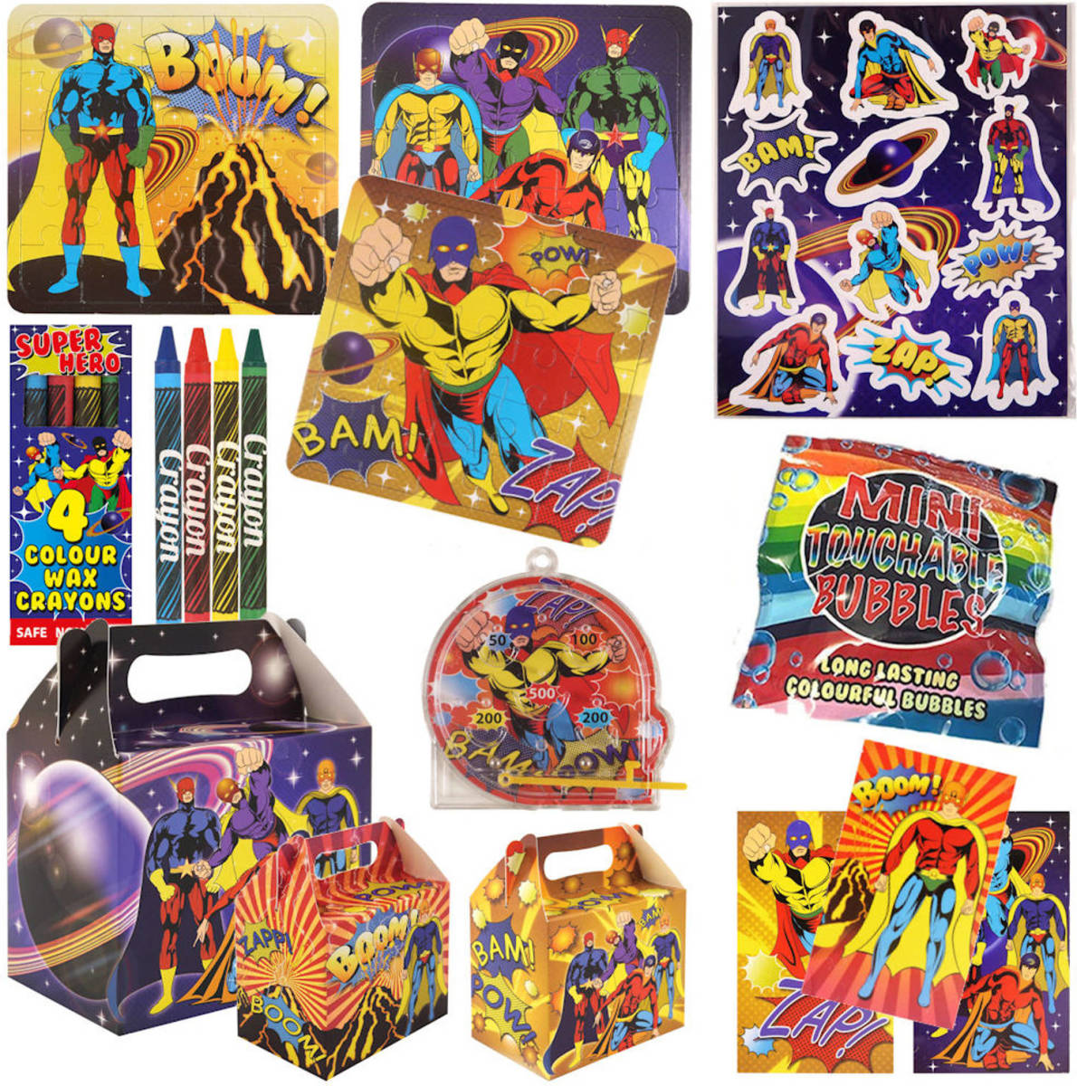 Decopatent 10 Stuks Kant-en-klare Gevulde Super Hero Traktatiedozen