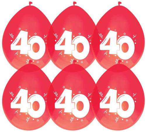 Haza Original Ballonnen ''40'' 30 Cm 6 Stuks Rood