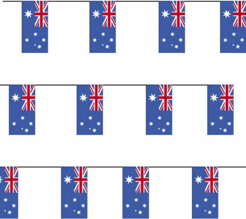 Bellatio Decorations 3x Papieren Slinger Australie Landen Decoratie - Vlaggenlijnen