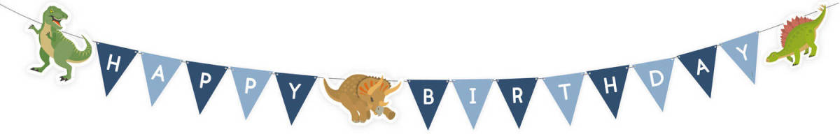 Amscan Vlaggenlijn Happy Dinosaur 180 Cm Papier Blauw