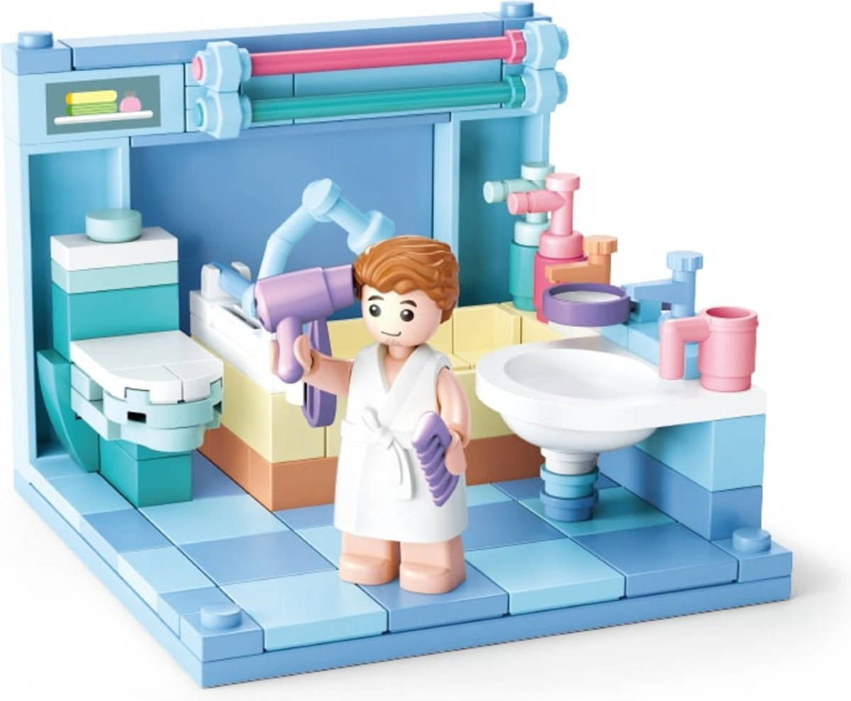 Sluban Badkamer Junior 14,6 Cm Blauw/wit 105-delig