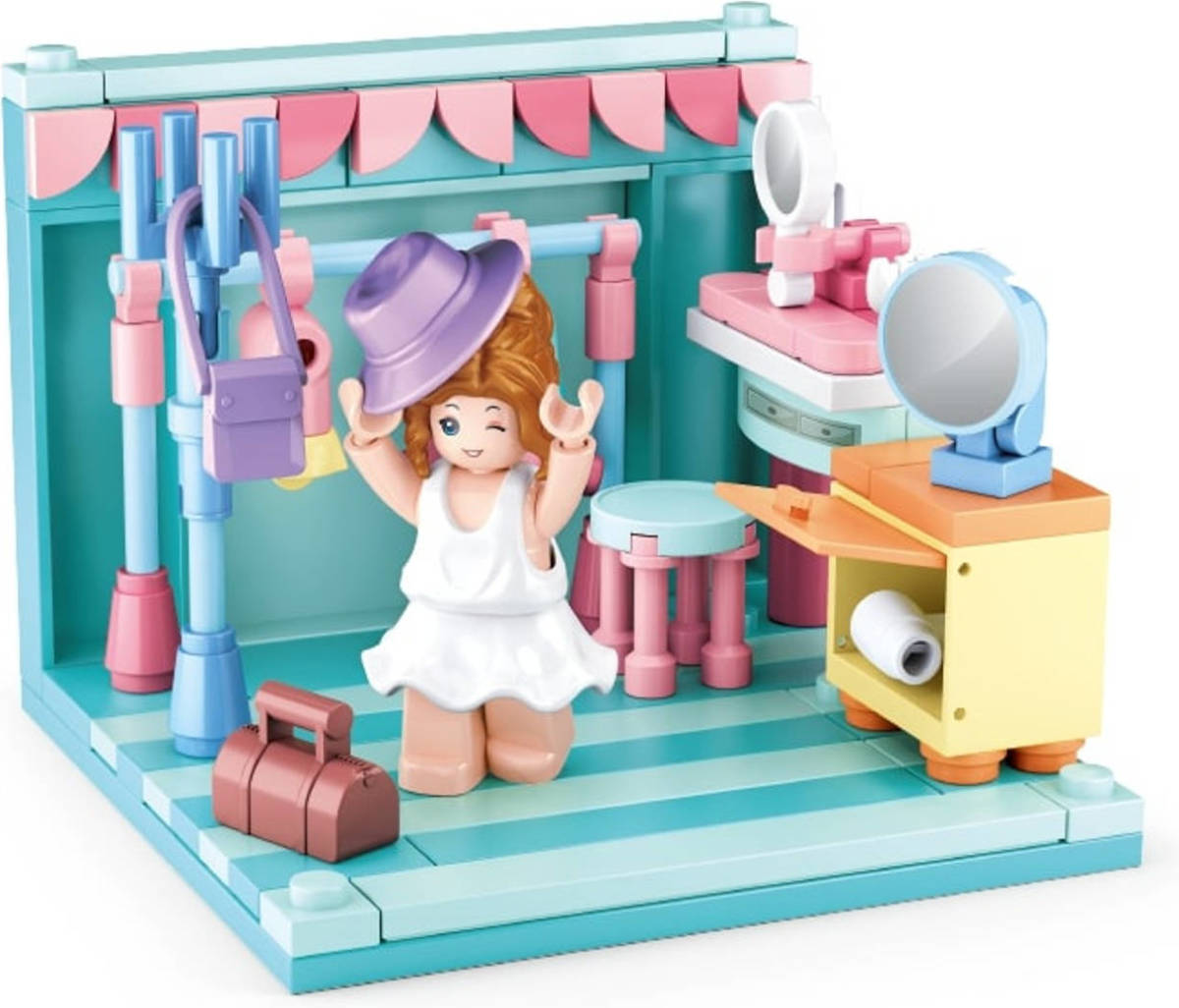 Sluban Kleedkamer Junior 14,6 Cm Blauw/roze 111-delig