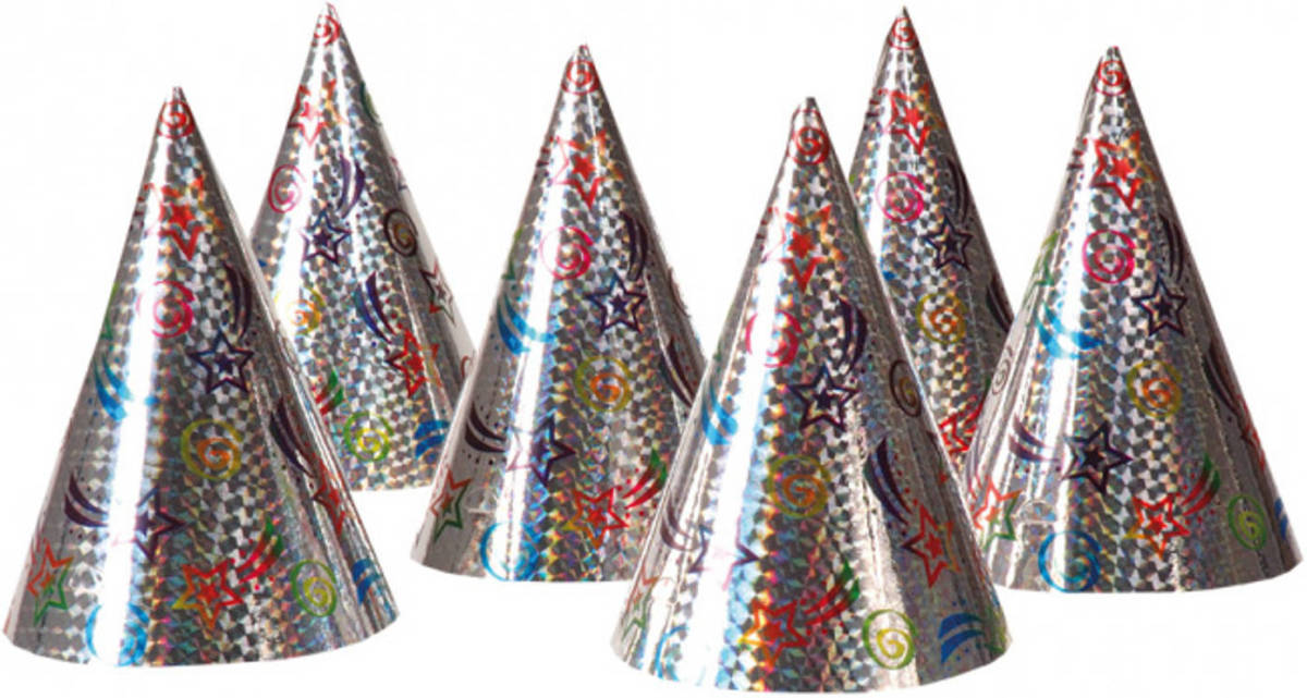 Boland Hoedjes Papier Zilver 6 Stuks