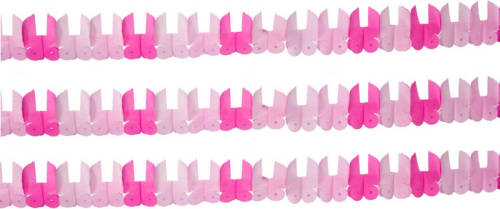 Folat Set Van 3x Stuks Roze Baby Geboorte/geboren Meisjes Thema Slingers Met Wiegjes - Feestartikelen/versiering