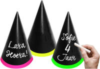 Folat Feesthoedjes Beschrijfbaar 18 Cm Karton Zwart 6 Stuks