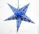 Bellatio Decorations 2x Decoratie Kerstster Lampionnen Blauw 60 Cm - Hangdecoratie