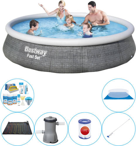 Bestway Fast Set Rattan Rond 396x84 Cm - 7-delig - Zwembad Set