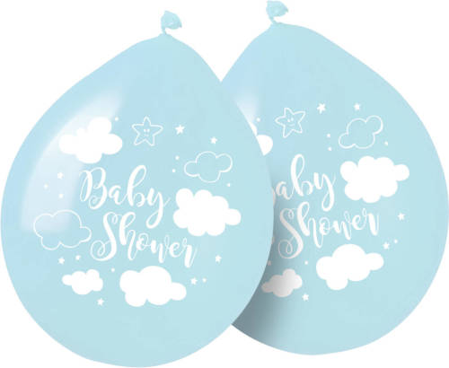 Folat Ballonnen Babyshower 30 Cm Latex Blauw 8 Stuks