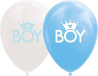 Globos Ballonnen Baby Boy 12 Cm Latex Blauw/wit 8 Stuks