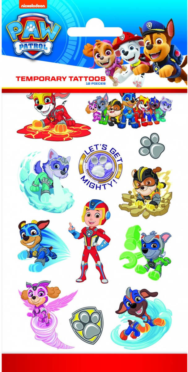 Nickelodeon Kindertattoos Mighte Pups Junior Papier 12 Stuks