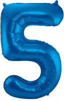 Folat Folie Ballon Cijfer 5 Blauw 86 Cm