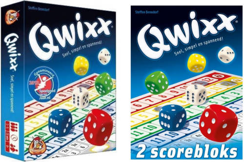 White Goblin Games Spellenbundel - 2 Stuks - Dobbelspel - Qwixx & 2 Extra Scorebloks