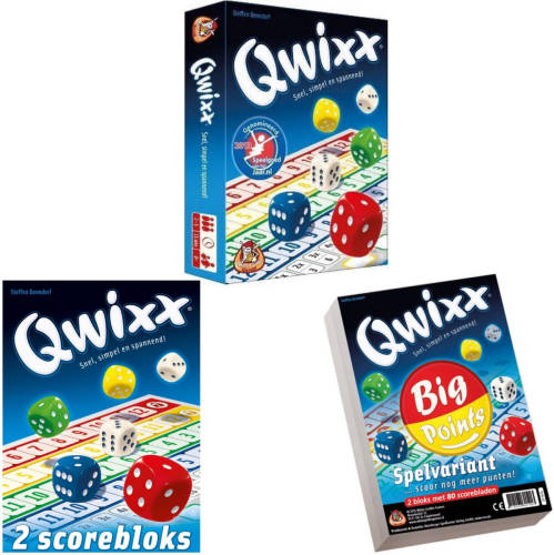 White Goblin Games Spellenbundel - 3 Stuks - Dobbelspel - Qwixx & 2 Extra Scoreblocks & Qwixx Big Points