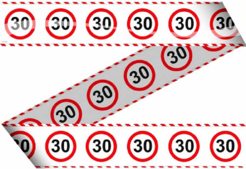 Folat 2x Stuks Markeerlinten/afzetlinten 30 Jaar Versiering Met Stopbord 15 Meter - Markeerlinten