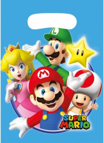 Disney 18x Stuks Super Mario Thema Feestzakjes/cadeauzakjes - Uitdeelzakjes