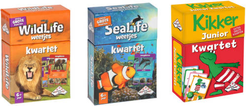 Identity Games Spellenbundel - Kwartet - 3 Stuks - Wildlife Kwartet & Sealife Kwartet & Kikker Jr. Kwartet