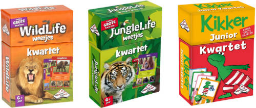 Identity Games Spellenbundel - Kwartet - 3 Stuks - Wildlife Kwartet & Junglelife Kwartet & Kikker Jr. Kwartet