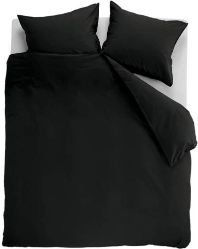 Ambiante Cotton Uni Dekbedovertrek - 2-persoons (200x200/220 Cm + 2 Slopen) - Katoen - Black