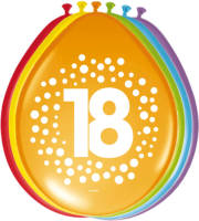 Folat Ballonnen 18 Jaar 30 Cm Latex 8 Stuks