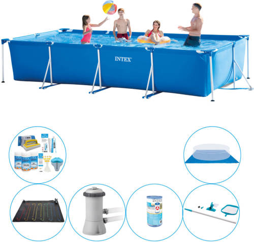 Zwembad Set - 7-delig - Intex Frame Pool Rechthoekig 450x220x84 Cm