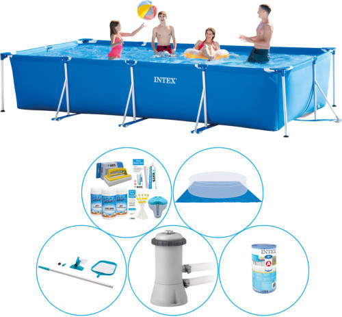 Zwembad Met Accessoires - 6-delig - Intex Frame Pool Rechthoekig 450x220x84 Cm