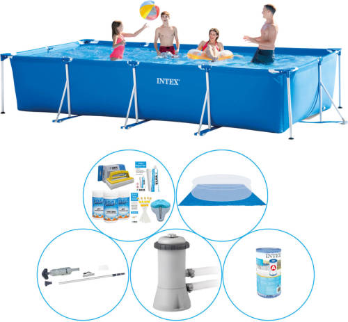 Zwembad Super Deal - 6-delig - Intex Frame Pool Rechthoekig 450x220x84 Cm