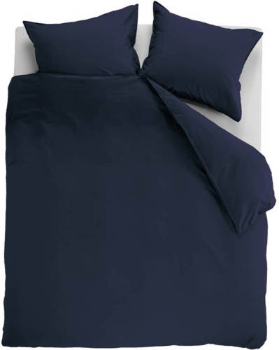 Ambiante Cotton Uni Dekbedovertrek - Lits-jumeaux (260x200/220 Cm + 2 Slopen) - Katoen - Dark Blue