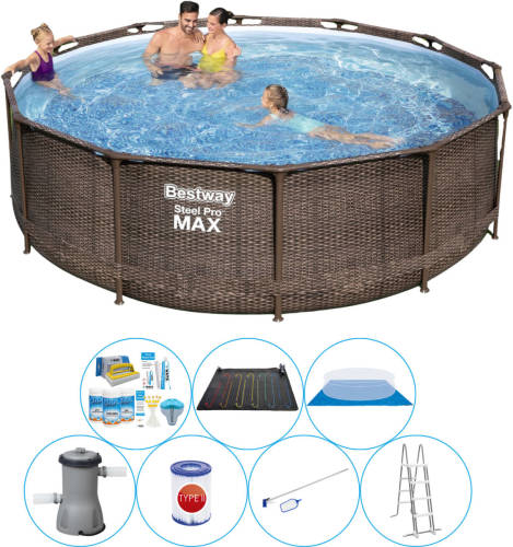 Bestway Steel Pro Max Rattan 366x100 Cm - 8-delig - Zwembad Met Accessoires