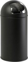 EKO Pushcan prullenbak - 40L - mat zwart