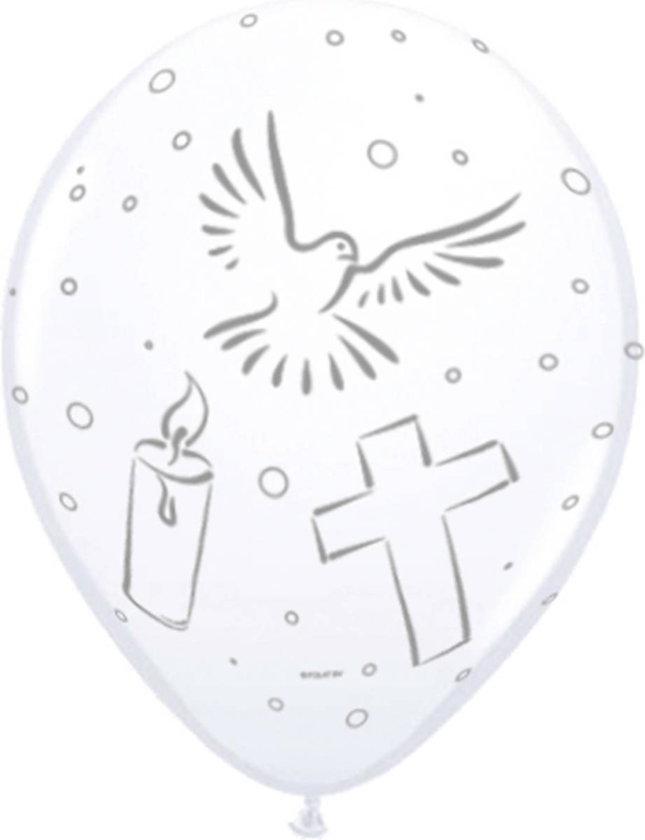 Folat Ballonnen Communie 30 Cm Latex Wit