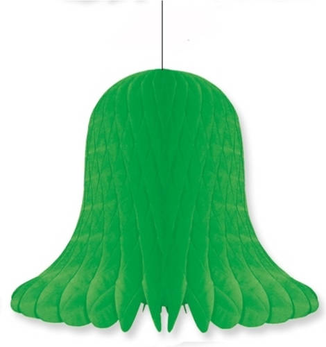 Bellatio Decorations 1x Kerstversiering Groene Kerstklokken Lampionnen 20 Cm - Hangdecoratie