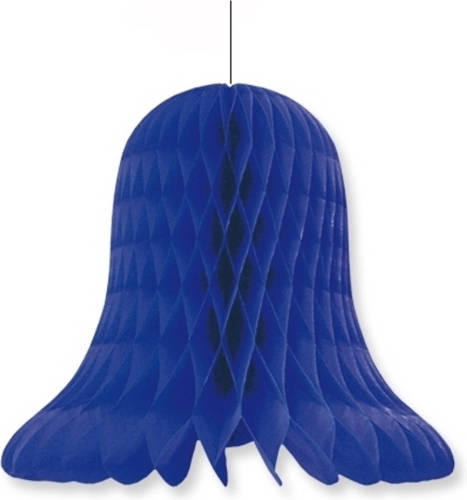 Bellatio Decorations 1x Kerstversiering Donkerblauwe Kerstklokken Lampionnen 20 Cm - Hangdecoratie