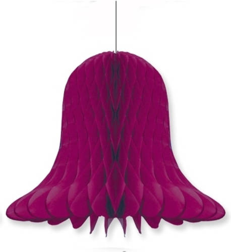 Bellatio Decorations 1x Kerstversiering Aubergine Kerstklokken Lampionnen 20 Cm - Hangdecoratie