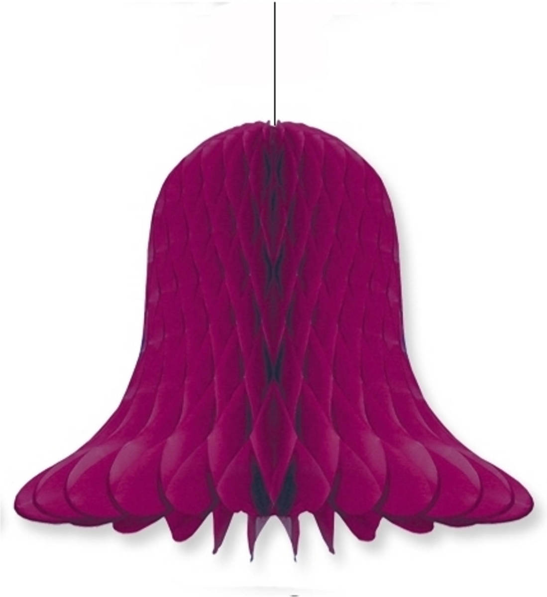 Bellatio Decorations 1x Kerstversiering Aubergine Kerstklokken Lampionnen 20 Cm - Hangdecoratie