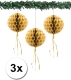 Bellatio Decorations 3 Papieren Kerst Decoratie Ballen Goud 30 Cm