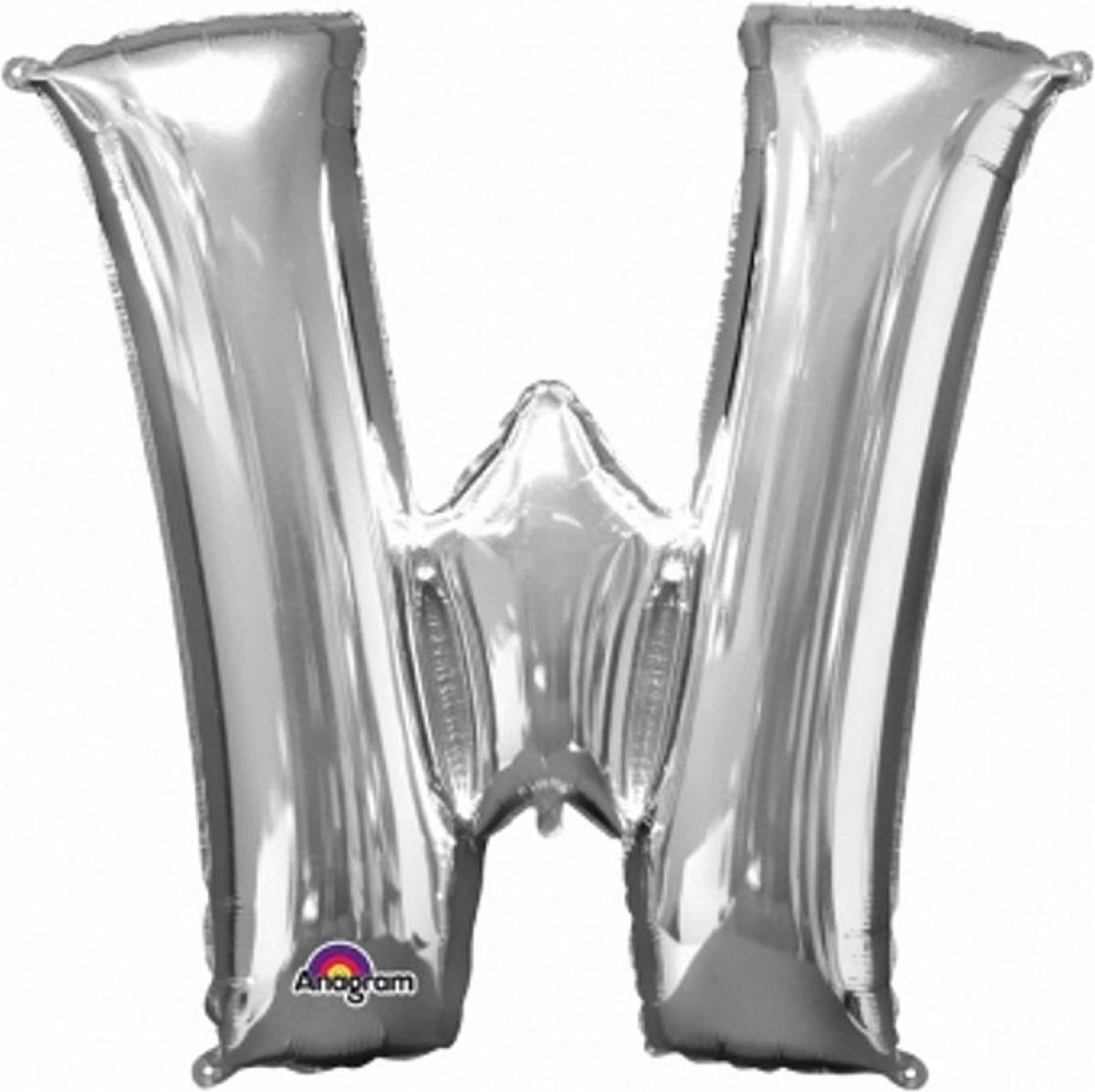 Anagram Mega Grote Zilveren Ballon Letter W - Ballonnen